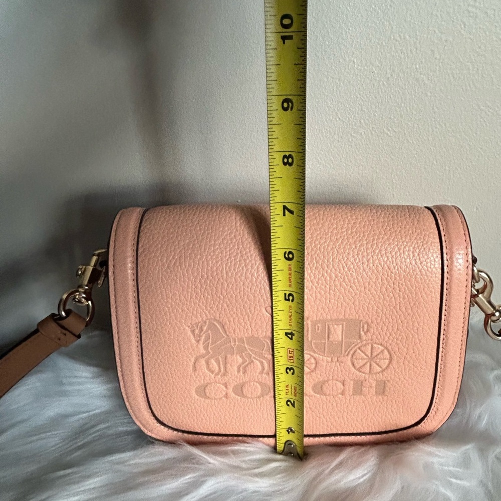 Coach Saddle Bag Pink Tan Pebbled Leather Crossbody Bag Excellent - Picture 11 of 11